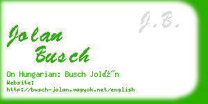 jolan busch business card